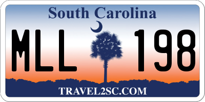 SC license plate MLL198