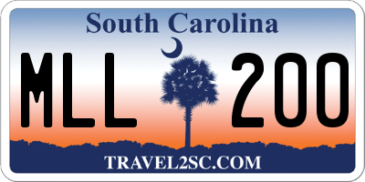 SC license plate MLL200