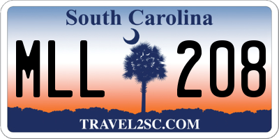 SC license plate MLL208