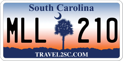 SC license plate MLL210