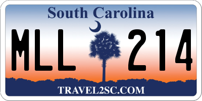 SC license plate MLL214