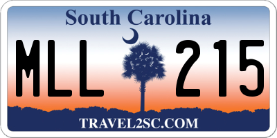 SC license plate MLL215