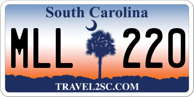 SC license plate MLL220