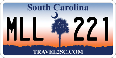 SC license plate MLL221