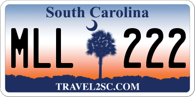 SC license plate MLL222