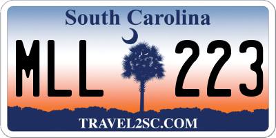 SC license plate MLL223