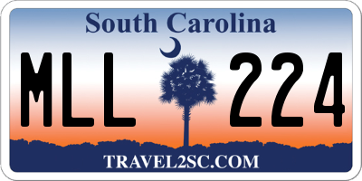 SC license plate MLL224