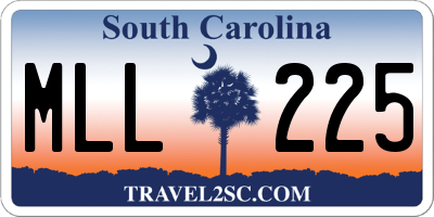 SC license plate MLL225