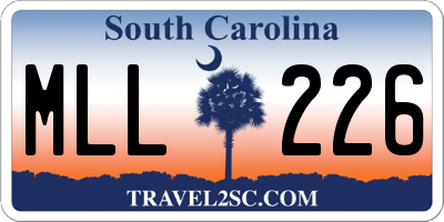 SC license plate MLL226