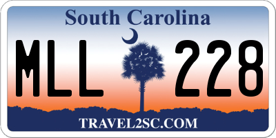SC license plate MLL228