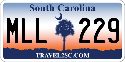 SC license plate MLL229