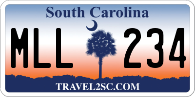 SC license plate MLL234