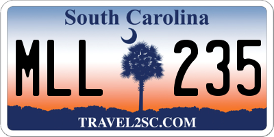 SC license plate MLL235
