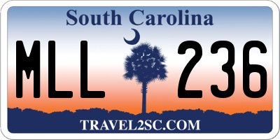 SC license plate MLL236