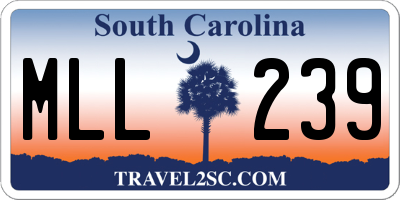 SC license plate MLL239