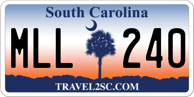 SC license plate MLL240