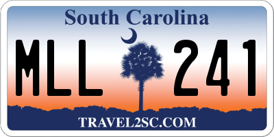 SC license plate MLL241