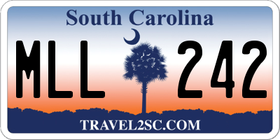 SC license plate MLL242