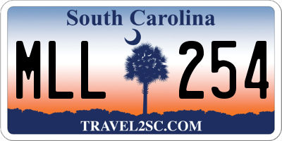 SC license plate MLL254