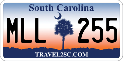 SC license plate MLL255