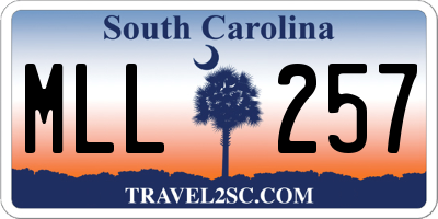 SC license plate MLL257