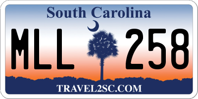 SC license plate MLL258