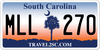SC license plate MLL270