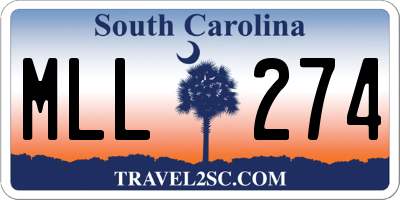 SC license plate MLL274