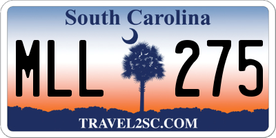 SC license plate MLL275