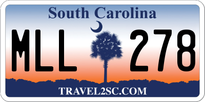 SC license plate MLL278