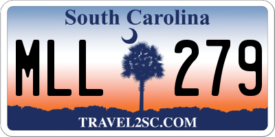 SC license plate MLL279