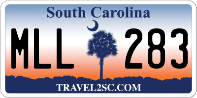 SC license plate MLL283