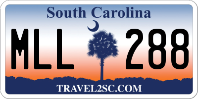 SC license plate MLL288