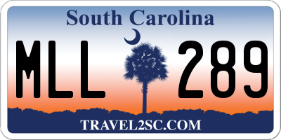 SC license plate MLL289