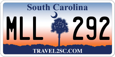 SC license plate MLL292