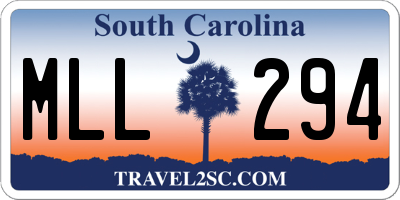 SC license plate MLL294