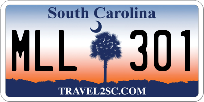 SC license plate MLL301