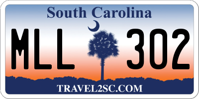 SC license plate MLL302