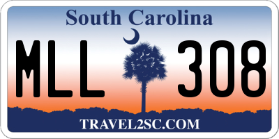 SC license plate MLL308