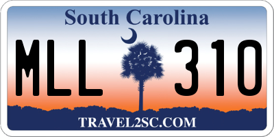 SC license plate MLL310