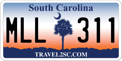 SC license plate MLL311
