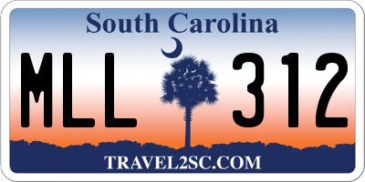 SC license plate MLL312