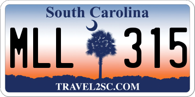 SC license plate MLL315
