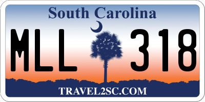 SC license plate MLL318