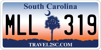 SC license plate MLL319