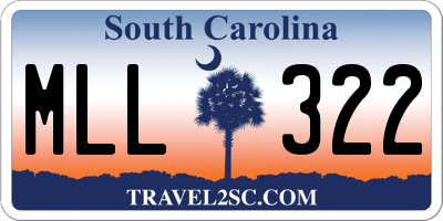 SC license plate MLL322