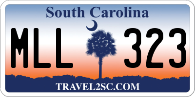 SC license plate MLL323