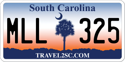 SC license plate MLL325