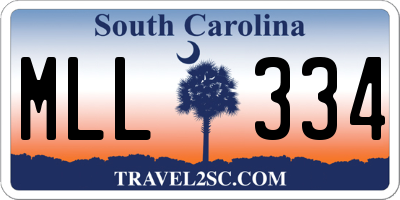 SC license plate MLL334