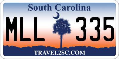 SC license plate MLL335